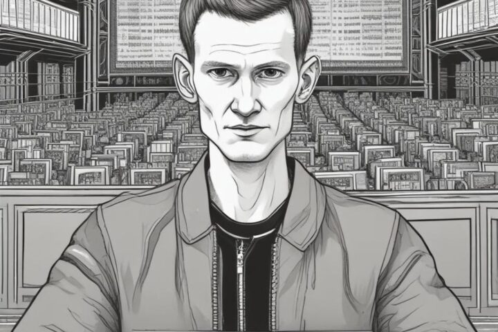 A representation of Vitalik Buterin, Ethereum co-founder