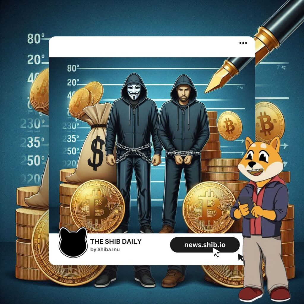 A representational image of two scammers engaged in crypto theft