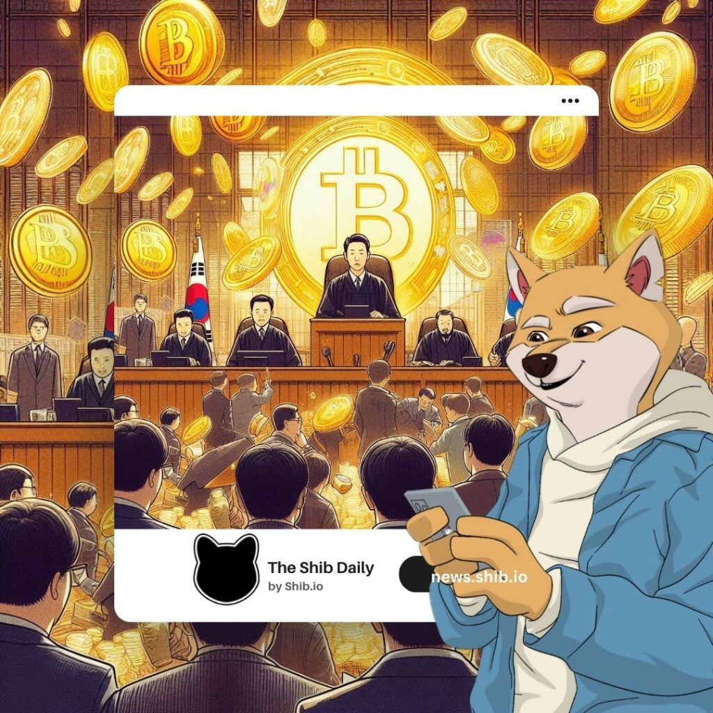 A representational image of a trial scene in court